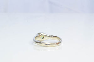 Spring Ring - 9ct White Gold with Parti Green-Yellow Sapphire