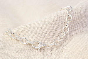 Oval Navette Bracelet Chain - Sterling Silver