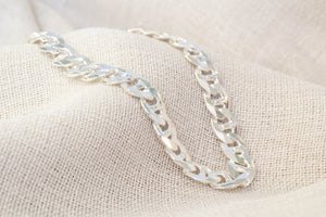 Diamond Cut Anchor Bracelet Chain - Sterling Silver