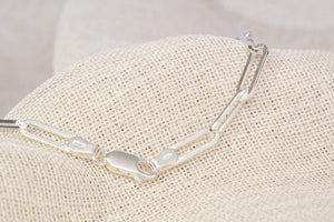 Paperclip Bracelet Chain - Medium - Sterling Silver