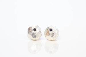 Boulder Studs with Gems - Sterling Silver