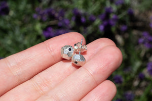 Boulder Studs with Gems - Sterling Silver