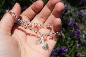 Seedling Leaf Charm Bracelet - Sterling Silver