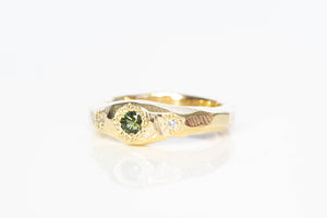 Hestia Ring - 9ct Yellow Gold with Green Sapphire and Diamonds