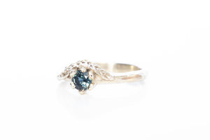 Cybele Ring - 14ct White Gold with Teal Sapphire