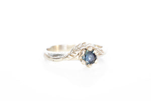 Cybele Ring - 14ct White Gold with Teal Sapphire