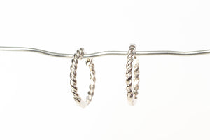 Twisted Huggie Earrings - Sterling Silver