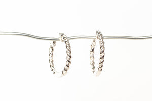 Twisted Huggie Earrings - Sterling Silver