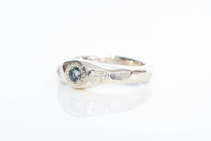 Hestia Ring - 9ct White Gold with Ceylon Sapphire and Diamonds