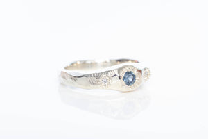 Hestia Ring - 9ct White Gold with Ceylon Sapphire and Diamonds