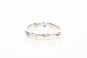 Hestia Ring - 9ct White Gold with Ceylon Sapphire and Diamonds