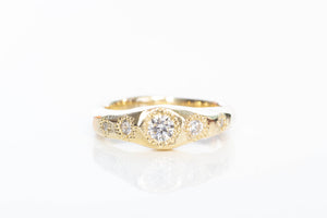 Hestia Ring - 9ct Yellow Gold with Five Diamonds