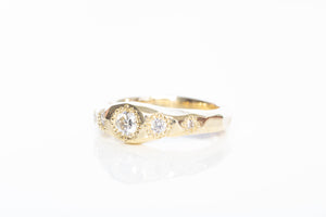 Hestia Ring - 9ct Yellow Gold with Five Diamonds