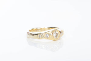 Hestia Ring - 9ct Yellow Gold with Five Diamonds