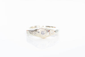 Hestia Ring - 9ct White Gold with Three Diamonds