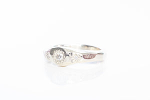 Hestia Ring - 9ct White Gold with Three Diamonds