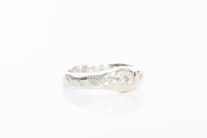 Hestia Ring - 9ct White Gold with Three Diamonds