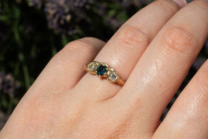 Artemis Ring - 9ct Yellow Gold with Sapphire and Diamonds