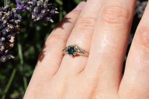 Cybele Ring - 14ct White Gold with Teal Sapphire