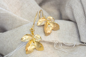Four Leaf Earrings - Gold Plated