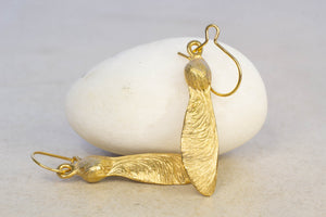 Sycamore Seed Earrings - Gold Plated