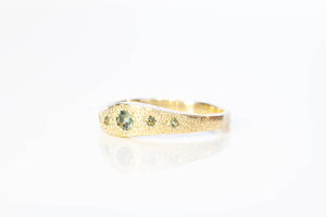 Seafoam Ring - 9ct Yellow Gold with Green Sapphires