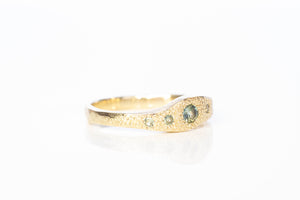 Seafoam Ring - 9ct Yellow Gold with Green Sapphires