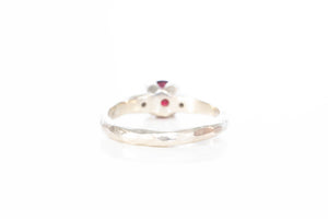 Mira Ring - 9ct White Gold with Red Garnet