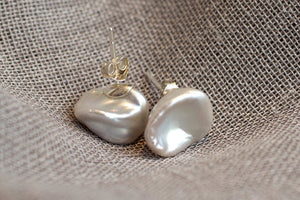 Keshi Pearl Studs - White - 8-12mm