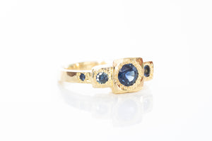 Byzantine Ring - 18ct Yellow Gold with Teal Sapphires