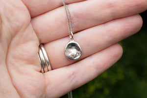 Water Drop Pendant - White Gold with Sunset Sapphires