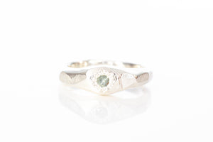 Hestia Ring - Sterling Silver with Green Sapphire