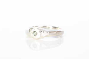 Hestia Ring - Sterling Silver with Green Sapphire