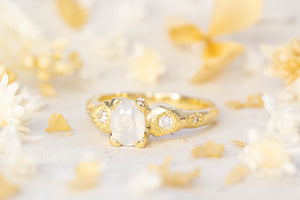 Thalia Ring - 18ct Yellow Gold with White Sapphire