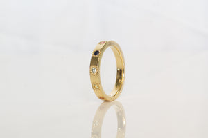 Eternity Band - Yellow Gold with Rainbow Sapphires