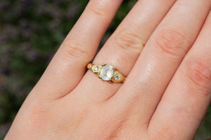 Thalia Ring - 18ct Yellow Gold with White Sapphire