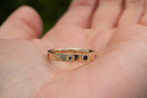Eternity Band - Yellow Gold with Rainbow Sapphires