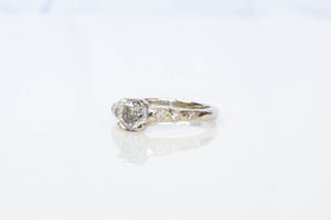 Mira Ring - 14ct White Gold with Salt and Pepper and White Diamonds