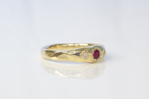 Hestia Ring - 9ct Yellow Gold with Ruby and Diamonds