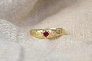 Hestia Ring - 9ct Yellow Gold with Ruby and Diamonds