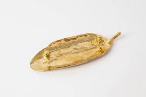 Pohutukawa Leaf Brooch - Large - Gold Plated