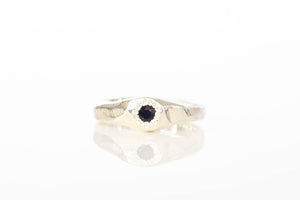 Hestia Ring - Sterling Silver with Black Sapphire