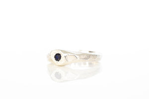 Hestia Ring - Sterling Silver with Black Sapphire