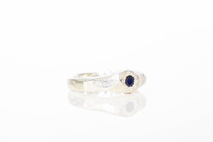 Hestia Ring - Sterling Silver with Black Sapphire