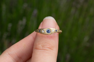 Seafoam Ring - Yellow Gold with Ceylon Sapphires & Diamonds