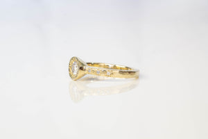 Vesper Ring - 9ct Yellow Gold with Moissanite and Diamonds