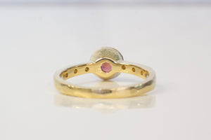 Vesper Ring - 9ct Yellow Gold with Rhodolite Garnet and Diamonds