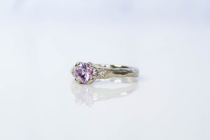 Mira Ring - 14ct White Gold with Pink Sapphire and Diamonds
