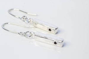 Pillar Earrings with Garnet - Sterling Silver