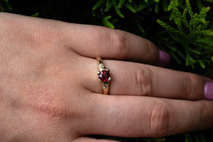 Mira Ring - 9ct Yellow Gold with Red Garnet